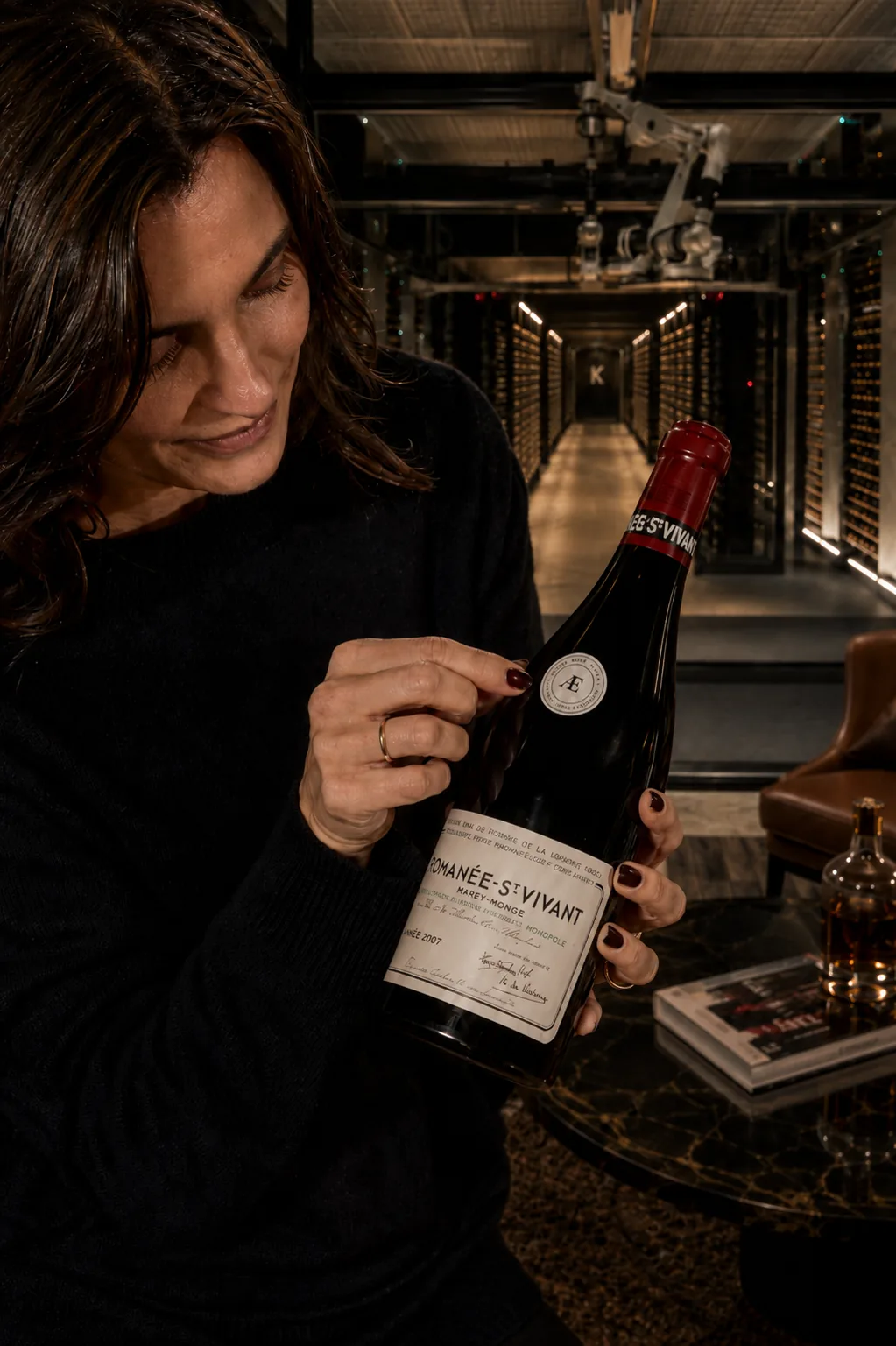 the house mark held before it is pressed. photographed on a bottle from mægu's own collection, not for sale.